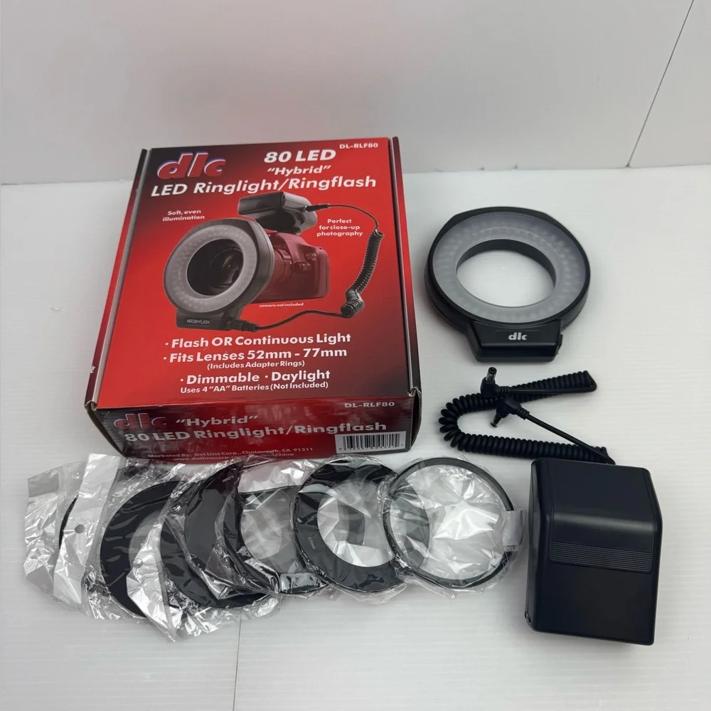 DLC DL-RLF80 LED Hybrid Hybrid Ringlight And Flash Open Box READ